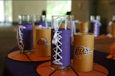 This theme has my name all over it Lakers Birthday Party, Dodger Party, Adoption Shower, Basketball Theme, Basketball Party, Lakers Basketball, Bee Party, Dessert Stand, Hostess With The Mostess