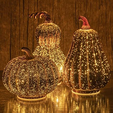 Glass Pumpkin Decor, Pumpkin Decor Ideas, Holiday Yard Decorations, Fall Decor Wreaths, Light Up Pumpkins, Pumpkin Decorations, Fall Table Centerpieces, Halloween Tombstones, Pumpkin Fall Decor