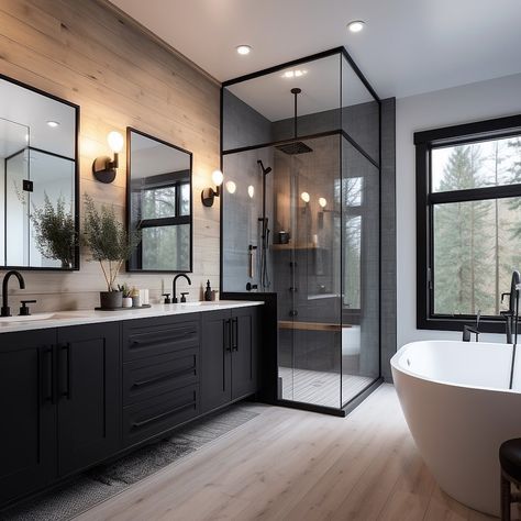 Makeover Kamar Mandi, Large Bathroom, Bathroom Design Decor, Bathroom Remodel Designs, Bathroom Inspiration Decor, Dream House Interior, Shower Remodel, House Bathroom, Bathroom Remodel Master