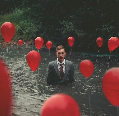 Dang. Awesome work. Kyle Thompson, Wow Photo, Self Portrait Photography, Lil Pump, Photographie Inspo, Surrealism Photography, Conceptual Photography, Red Balloon, Lukisan Cat Air