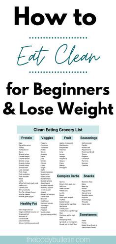 Eat Clean For Beginners, Makanan Rendah Kalori, Clean Eating Diet Plan, Kiat Diet, Clean Eating Grocery List, Motivasi Diet, Resep Diet, Clean Eating Meal Plan, Makanan Diet