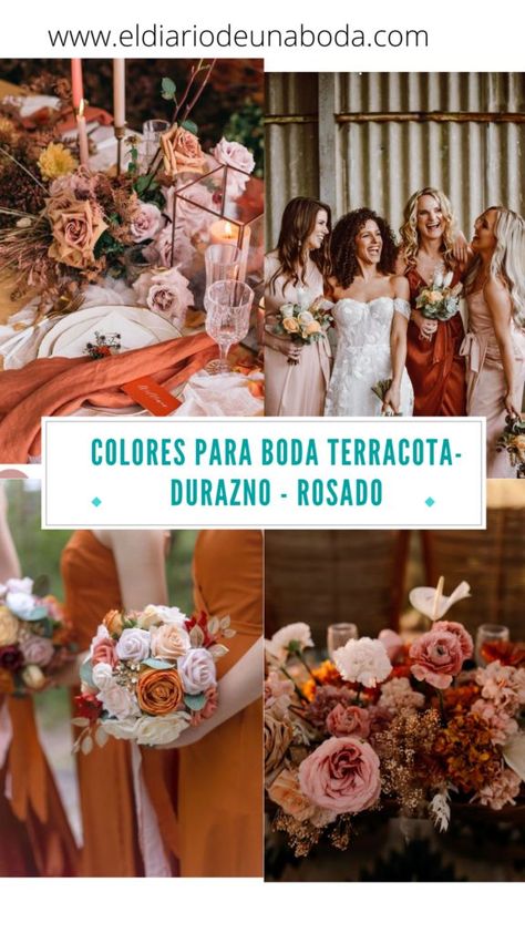 Paleta de colores para bodas con terracota -durazno - rosado Walking Down The Aisle, Thanksgiving Decorations, Marry Me, Wedding Guest Dress, Fall Wedding, Wedding Guest, Dream Wedding, Wedding Decorations, Wedding Inspiration