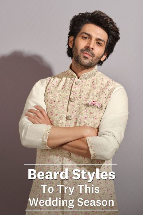 Some of the best beard styles for men trending in India to get before the wedding has been listed for you, inspired by the handsome celebs themselves! Dadhi Styles Men, Wedding Beard Styles For Men, Festive Bollywood Groom's Traditional Wear, Indian Beard Styles For Men, Short Hair Long Beard, Beard Styles For Men Shape Indian, Shahid Kapoor Beard, Trending Beard Styles, Indian Beard Style