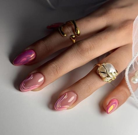 Classy Nail Art Ideas, Beauty Hacks Nails, Simple Gel Nails, Vibrant Nails, Simple Acrylic Nails, Short Acrylic Nails Designs, Oval Nails, Nails Desing, Minimalist Nails