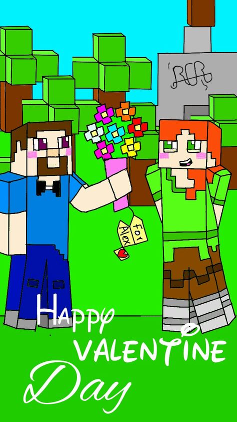 Tarjeta de san valentin con temática de minecraft Card Template, Minecraft, Valentines Day, Quick Saves