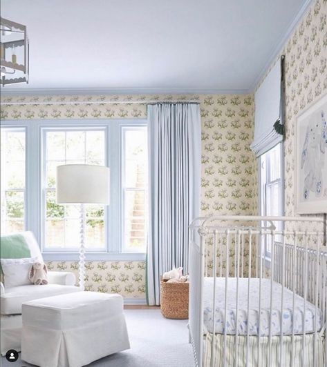 Madre Dallas, Blue Green Nursery, New York Lifestyle, Light Blue Trim, Traditional Nursery, Nursery Room Design, Green Nursery, Nursery Room Inspiration, Kids Room Inspiration