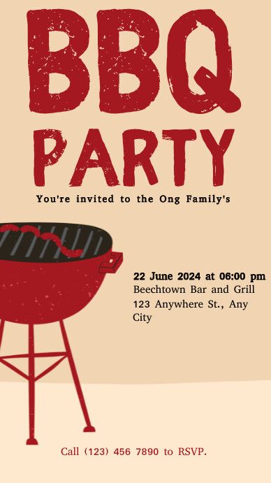 Vintage Bbq Party Instagram Story Bbq Poster Design, Infographic Aesthetic, Invitations Aesthetic, Party Instagram Story, Bbq Poster, Bbq Potluck, Kindle Book Cover, Bbq Invitation, Concept Map