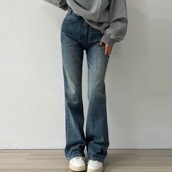 DBTS - High Waist Flared Jeans Vintage Preppy, Cotton Polyester Fabric, Crop Top Dress, Body Proportions, Bell Bottom Pants, Type Of Pants, Women Denim Jeans, Bell Bottom, Blue Pants