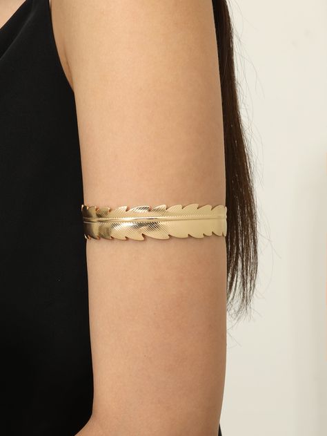 Gold Funky   Zinc Alloy  Arm Cuff Embellished   Jewelry Gold Arm Accessories, Arm Cuff Jewelry Gold, Copper Arm Cuff, Gold Arm Band Cuffs, Gold Leaf Arm Cuff, Arm Cuffs, Body Chains, Arm Cuff, Crystal Crown