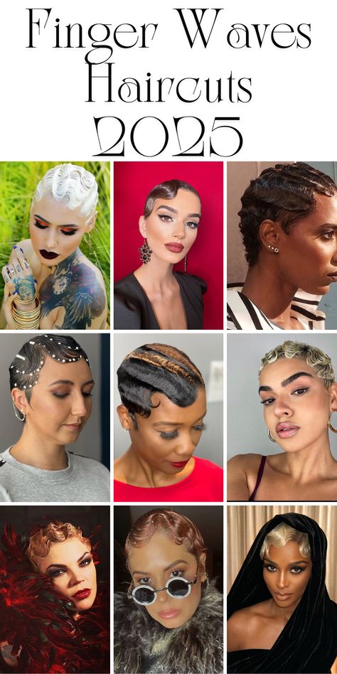 Finger Waves Hairstyles 2025: 25 Stunning Ideas to Inspire Your Next Look Finger Waves On Short Natural Hair, Soft Finger Waves Black Women, Pineapple Waves Hairstyle Black Women, Short Hair Finger Waves, Short Waves Hairstyle, Vintage Short Hairstyles, Finger Waves On Short Hair, Short Finger Waves, Blonde Finger Waves