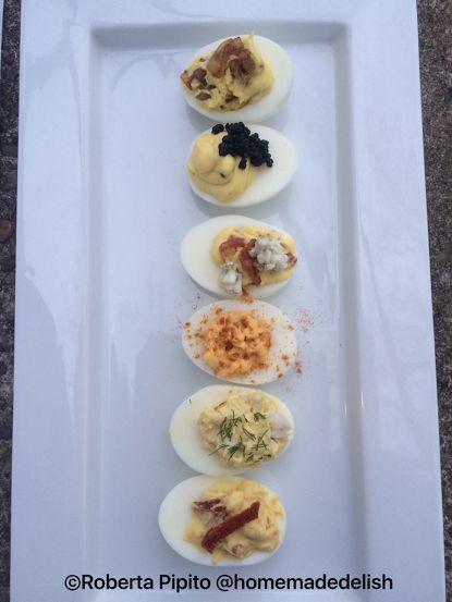 Deviled eggs are always a crowd pleaser, but did you ever think of all the different toppings you can add or mix into them? I wanted to create a flight of deviled eggs. With Easter being right ar… Egg Flight, Recipes Easter, Walnut Shrimp, Honey Walnut, Honey Walnut Shrimp, Healthy Summer Dinners, Deviled Eggs Recipe, Deviled Egg, Meals Ideas