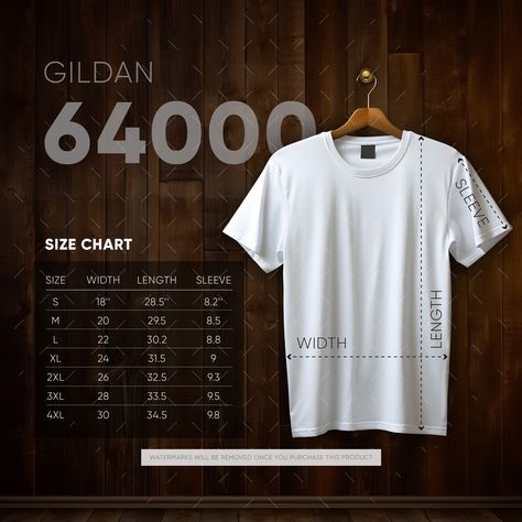 Gildan 64000 Size Chart | Square Format | Tshirt Measurements | White Color Tshirt Size Chart Mockup | Gildan Size Chart by MockupLoversStudio on Etsy Gildan 64000 Mockup, Tshirt Measurements, Ad Poster, A3 Size, Tshirt Design, Size Charts, Digital Drawings, Marketing And Advertising, White Color