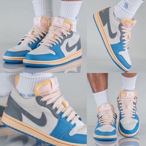 Air Jordan 1 Low Unc, Jordan 1 Low Unc, Sb Shoes, Nike Sb Shoes, Shoes Design, Cute Nike Shoes, Cute Nikes, Air Jordan 1 Low, Jordan 1 Low