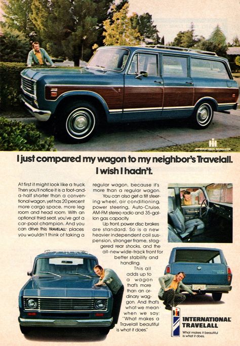 International Travelall, International Pickup Truck, International Harvester Scout, Old American Cars, Muscle Truck, International Harvester Truck, Automobile Advertising, International Scout, Jeep Wagoneer