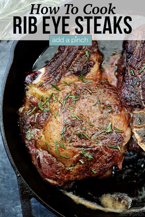 Steak Recipes Pan, How To Cook Ribeye, Rib Eye Steaks, Ribeye Steak Recipes, Baked Steak, Rib Steak, How To Cook Ribs, Beef Steak Recipes, Easy Steak Recipes