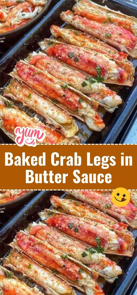 Elevate your seafood dinner with Baked Crab Legs in Butter Sauce. These tender crab legs are bathed in a rich and flavorful buttery sauce. A real treat for seafood enthusiasts. #CrabLegs #SeafoodDish #ButteryDelights Crab Legs Recipe, Baked Crab, Seafood Dish Recipes, Crab Dishes, Delicious Seafood Recipes, Yummy Seafood, Grilled Seafood, Crab Recipes, Crab Legs