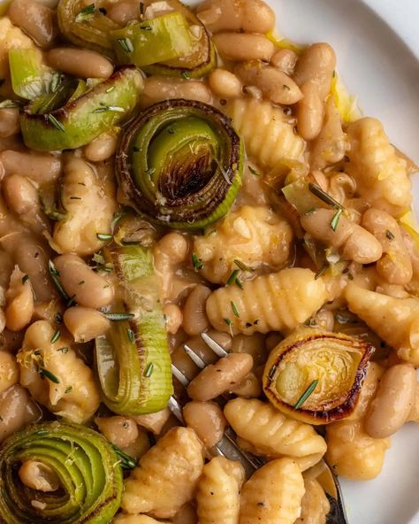 Miso Leeks With White Beans, Burnt Leeks And Cannellini Beans, Miso Pasta, Leek Pasta, Burnt Butter, Almond Pesto, Bean Pasta, Perfect Pasta, Butter Beans