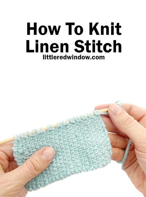 Learn how to knit the linen stitch knitting pattern, a wonderful dense & subtly textured stitch with this easy tutorial for beginners! Linen Stitch Knitting, Knit Linen Stitch, Unique Knitting Patterns, Stitch Knitting Pattern, Knitting Pattern Easy, Advanced Knitting, Knitting Hacks, Baby Hat Knitting Pattern, Knitting Basics