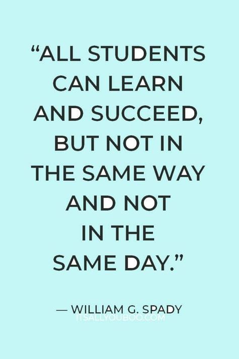 "All students can learn and succeed, but not in the same way and not in the same day" — William G. Spady. Are you a teacher who wants to set SMART goals? Click here for 20 SMART goals for teacher examples for the year, including professional, personal, and long-term goals. Each goal example is helpful for teachers and for students to have an amazing school year. Plus, get your FREE Printable SMART goals setting template and worksheet. Student And Teacher Quotes, Teachers And Students Quotes, Quote Of The Day For Students, Quotes About Children Learning, Teaching Decor, Students Quotes, Teacher Goals, Student Quotes, Howard Gardner