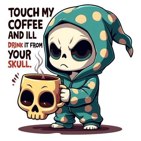 Skull Drinker. Exciting News! Check out our latest designs and more at arcaneartistry.com.au! From witty slogans to eye-catching graphics, we’ve got something for everyone. Plus, if you have any custom requests, don’t hesitate to reach out to us through our website. Let’s bring your ideas to life! #graphicdesign #humour #streetwear #coffee #skull #aussiebusiness #shirt Coffee Sarcasm Quotes, Coffee Skull, Coffee Decal, Skull Coffee, Sarcasm Quotes, Plague Doctor, Exciting News, Drinking Tea, Cricut Projects