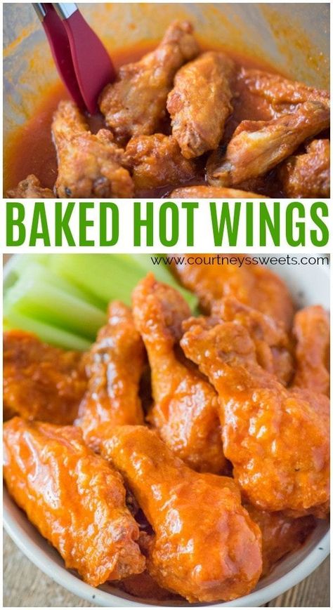 Baked Hot Wings Recipe, Easy Baked Chicken Wings, Hot Wing Sauce, Hot Wings Recipe, Baked Hot Wings, Baked Chicken Wings Recipe, Hot Chicken Wings, Hot Wing Recipe, Recipe Sauce