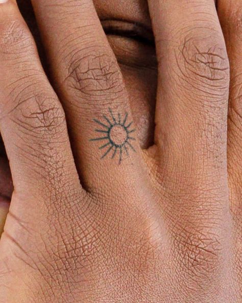 Earthy Tattoos, Hand Tats, Handpoke Tattoo, Tattoo Signs, Tattoos For Black Skin, Sun Tattoos, Sun Tattoo, Subtle Tattoos, Permanent Tattoo