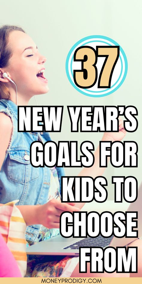 Nedw Years Goals for kids to choose from - such an awesome list of SHORT-TERM goals kids can choose from to go after for a New Year's Resolution or goal setting activity. Kids New Year Resolutions, Kid Goals For New Year, New Years Goal Setting For Kids, New Year Resolution Ideas 2025 For Kids, New Year’s Resolution For Kids, New Year Resolution Ideas For Kids, New Year Goal Setting For Kids, Kids New Years Resolution, Kids Goals For New Year