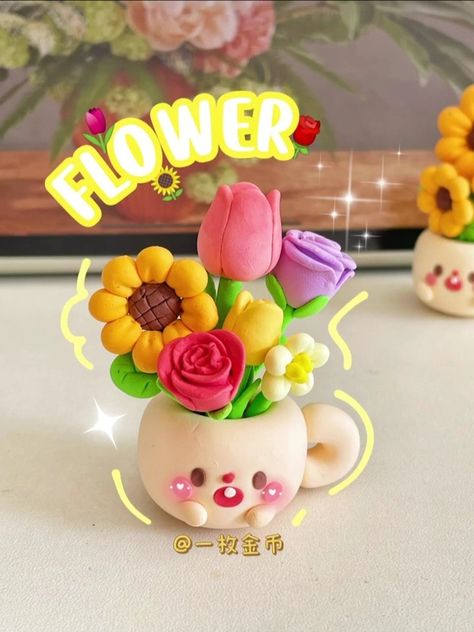 Crafts With Clay For Kids, Fomic Clay Ideas, Polymer Clay Diy Ideas, Clay Crafts Flower, Super Clay Art, Clay Craft Ideas, Easy Clay Sculptures, Craft Work For Kids, Polymer Clay Flower Jewelry