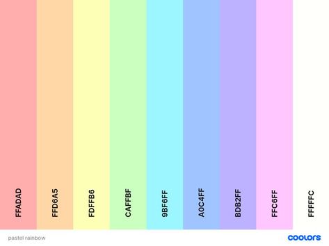 Pantone Colour Palettes, Color Design Inspiration, Rainbow Palette, Cool Color Palette, Pastel Color Schemes, Hex Color Palette, Color Palette Challenge, Color Schemes Colour Palettes, Hex Color Codes