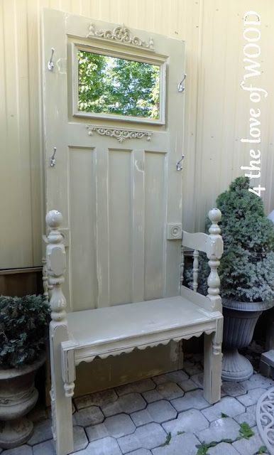 RECLAIMED DOOR - would love one of these. Door Hall Trees, Old Door Projects, Salvaged Door, Recycled Door, Door Projects, Reclaimed Doors, Doors Repurposed, Hall Tree, Old Door