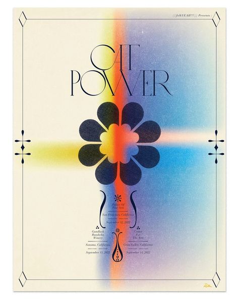 Adrian Frutiger, Palace Of Fine Arts, Cat Power, Poster Fonts, Tour Poster, Grass Valley, Tour Posters, September 2022, Kool Aid