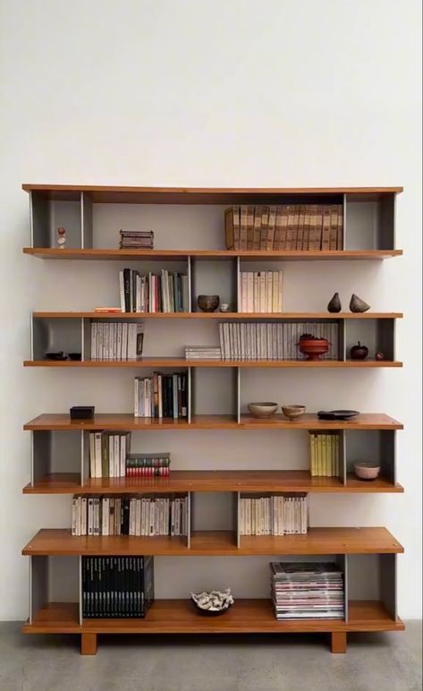 Diy Wooden Bookshelf, Console Bookshelf, Rustic Bedroom Sets, Bookshelf Room Divider, Mid Century Console, Wooden Bookshelf, Elegant Console Table, Charlotte Perriand, Rustic Bedroom