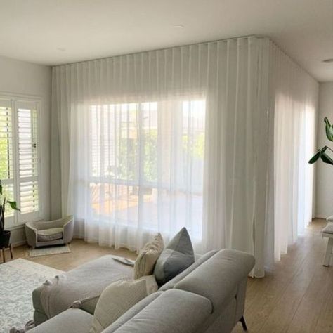 Transformation Tuesday 💫 this before + after by @marseille_25 is 'sheer perfection' with our floor to ceiling Sheer Curtains. 
​
​#australianmade #australianhomes #sheercurtains #sheers #curtains #homeinspo #windowcoverings #dollarcurtainsandblinds Ikea Sheer Curtains, Australia Dollar, Sheers Curtains Living Room, Floor To Ceiling Curtains, Ceiling Draping, Ceiling Curtains, Long Curtains, Quality Curtains, Floor To Ceiling