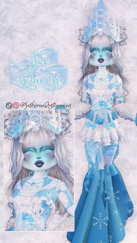 Ice Queen Dti Outfit, Ice Queen Dress To Impress Outfit, Fashionably Stunning Dress To Impress, Good Dti Outfits, Dress To Impress Theme Elements, Elements Outfit Dress To Impress, Dress To Impress Elements Theme, Dress To Impress Dress, Trendy Outfits Dress To Impress