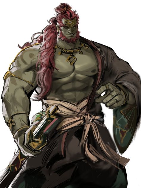 Hot Ganondorf Fanart, Gannon Zelda, Rehydrated Ganon, Ganondorf Fanart, Zelda Drawing, Characters Inspiration Drawing, Dragon King, Zelda Art, Legend Of Zelda Breath