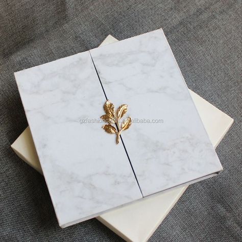 Fashion Cards, Box Invitations, Acrylic Wedding Invitations, Acrylic Wedding, Luxury Wedding Invitations, Metal Leaves, Marble Design, Foil Stamping, Wedding Invitation Cards