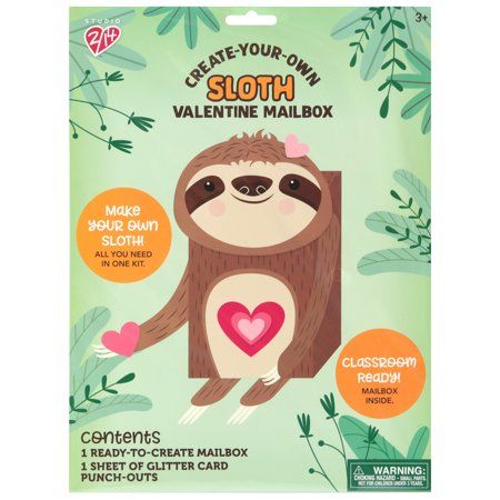 Way To Celebrate Cyo Sloth Val Mail Box Cute Valentine Box Ideas, Valentine Box Ideas For School, Sloth Valentine, Diy Valentine's Box, Box Ideas For Kids, Valentine Box Ideas, Valentine Boxes For School, Diy Valentines Box, Pinterest Valentines