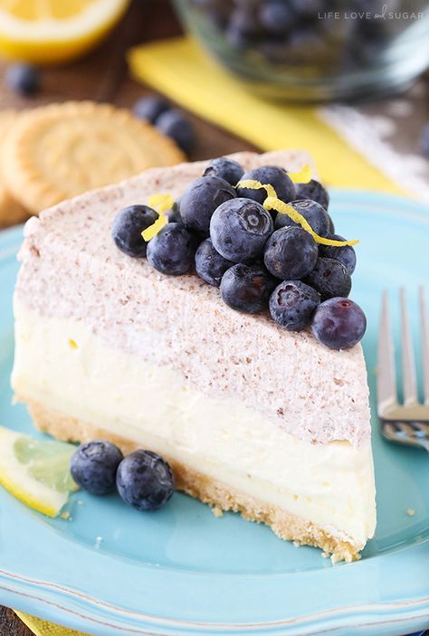 Blueberry Shortbread, Blueberry Mousse, Life Love And Sugar, Lemon And Blueberry, Walkers Shortbread, Lemon Mousse, Mousse Dessert, Light Cakes, Blueberry Desserts