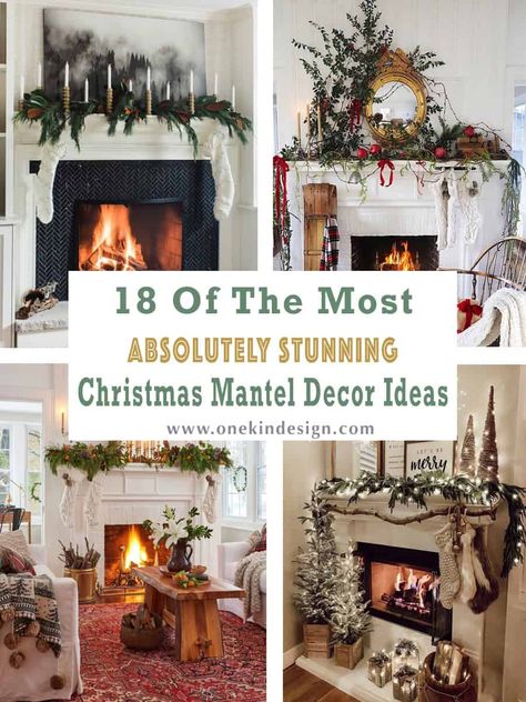 18 Of The Most Absolutely Stunning Christmas Mantel Decor Ideas Decoration Fireplace Ideas, Christmas Wreath Over Fireplace, Simple Elegant Christmas Mantel, Christmas Mantlr Wreath, Christmas Mantels Rustic, Cheistmas Garland Fireplace, Christmas Mantles Ideas Fireplaces, Christmas Fireplace Mantel Scarf, Christas Trees Theme Mantle