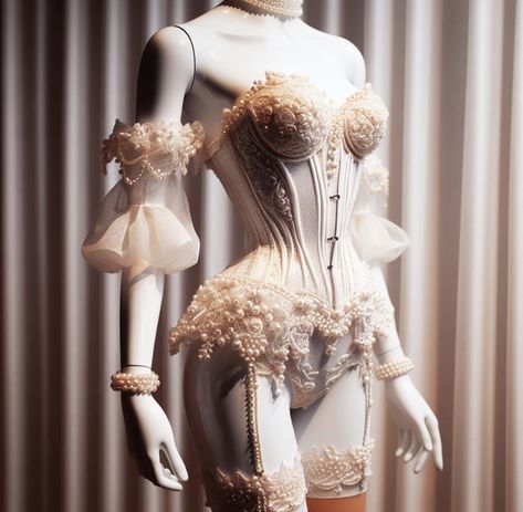 Burlesque Outfit, Drag Queen Outfits, Burlesque Costumes, Conceptual Fashion, Fantasy Dresses, Lace Outfit, White Queen, Fantasy Clothing, Cabaret