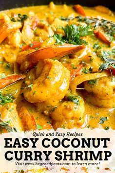 Easy Coconut Curry, Easy Prawn Recipes, Coconut Curry Shrimp, Prawn Dishes, Curry Recipes Easy, Coconut Curry Sauce, Fish Dinner Recipes, Prawn Recipes, Dinner Sandwiches