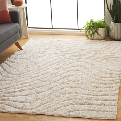 SAFAVIEH Hand-Woven Vermont Pamela Transitional Wool Rug - Bed Bath & Beyond - 40183249 White Bedroom Rug Ideas, Tan Bedroom Rug, Bedroom Decor Rug, Soft Neutral Rug, White Textured Rug, Neutral Nursery Rugs, Ivory Rug Bedroom, Cute Rugs For Bedrooms, Soft Rugs Living Room