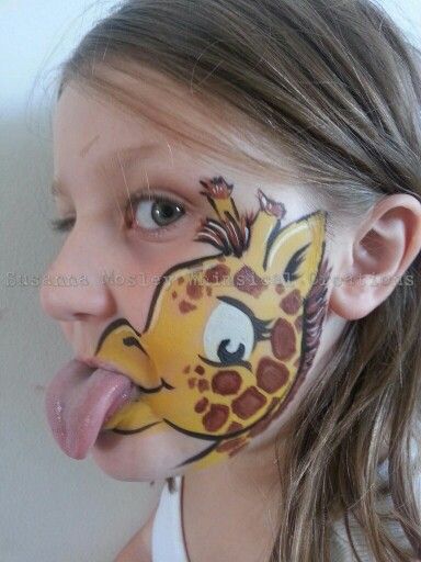 Giraffe face paint- Susanna Mosley Face Painting Ideas For Kids, Animal Face Paintings, Bodysuit Tattoos, Painting Ideas For Kids, Face Painting Ideas, Face Painting Easy, Kids Face Paint, Face Paintings, Body Suit Tattoo