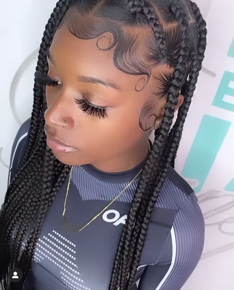 Big Edges, Big Box Braids Hairstyles, Protective Hairstyles For Natural Hair, Edges Hair, Hair Ponytail Styles, Hair Laid, Ponytail Styles, Baddie Hairstyles, Box Braids Hairstyles