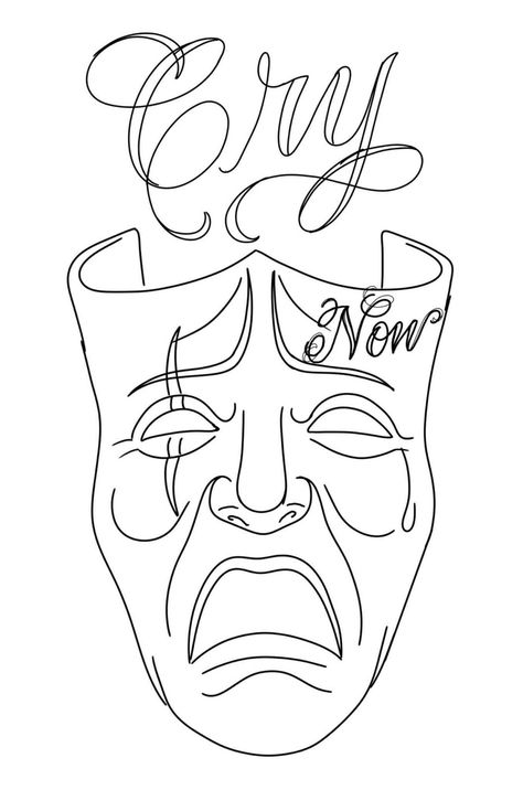 Chicana Easy Drawings, Chicano Coloring Pages, Easy Old School Drawings, Easy Tattoos To Draw For Beginners, Smile Now Cry Later Design, Cholo Drawing Easy, Laugh Now Cry Later Mask, Cry Now Smile Later, Clown Chicano Art