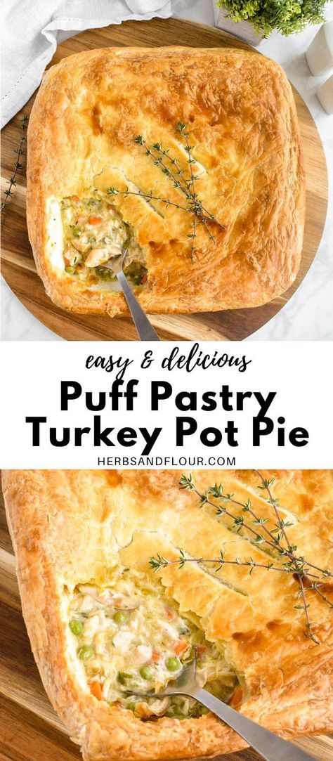 Pot Pie Recipe Easy, Turkey Pot Pie Recipe, Best Chicken Pot Pie, Turkey Pie, Homemade Chicken Pot Pie, Pot Pie Filling, Shredded Turkey, Turkey Pot, Turkey Pot Pie