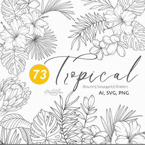 Tropical paper flowers