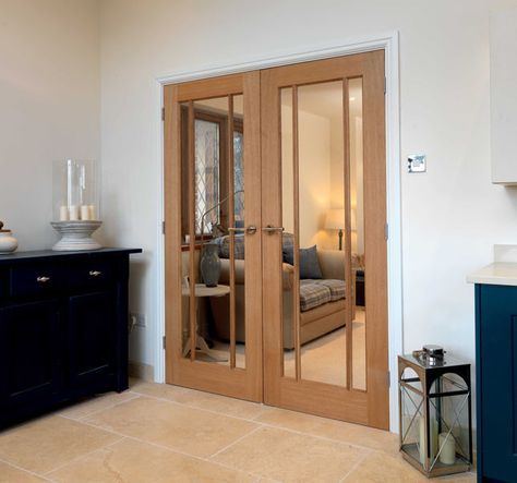 How door pairs can transform your home Oak Glazed Internal Doors, Oak French Doors, Internal Oak Doors, Oak Interior Doors, White Internal Doors, Internal Wooden Doors, Internal Glass Doors, Wooden Doors Interior, Internal Door