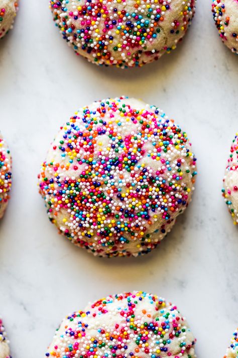 Easy Sprinkle Cookies - Isabel Eats Sprinkled Cookies, Sprinkle Cookies Recipe, Boozy Treats, Atelier Ideas, Isabel Eats, Mexican Cookies, Mexican Desserts, Starbucks Secret, Mexican Dessert Recipes