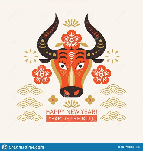 Illustration about Chinese Happy New Year. Year of the bull. Happy new year greetings, Year of the OX, Greeting card. Illustration of background, oriental, round - 192175880 Chinese Happy New Year, Asian New Year, Red Envelope Design, New Year Backdrop, Chinese New Year Card, Chinese New Year Design, Chinese Calendar, New Year Illustration, New Year Art